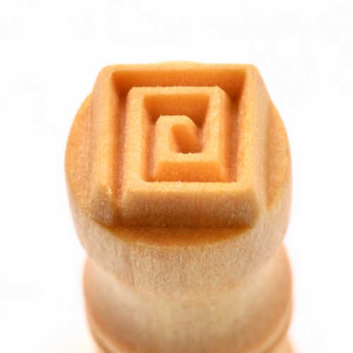 Small Debossed Square Spiral MKM Stamp - Bath Potters Supplies