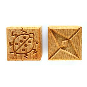 MKM Medium Square Double Ended Lady Bird & Pattern Stamp SSM-011 MKM Medium Square Double Ended Lady Bird & Pattern Stamp SSM-011