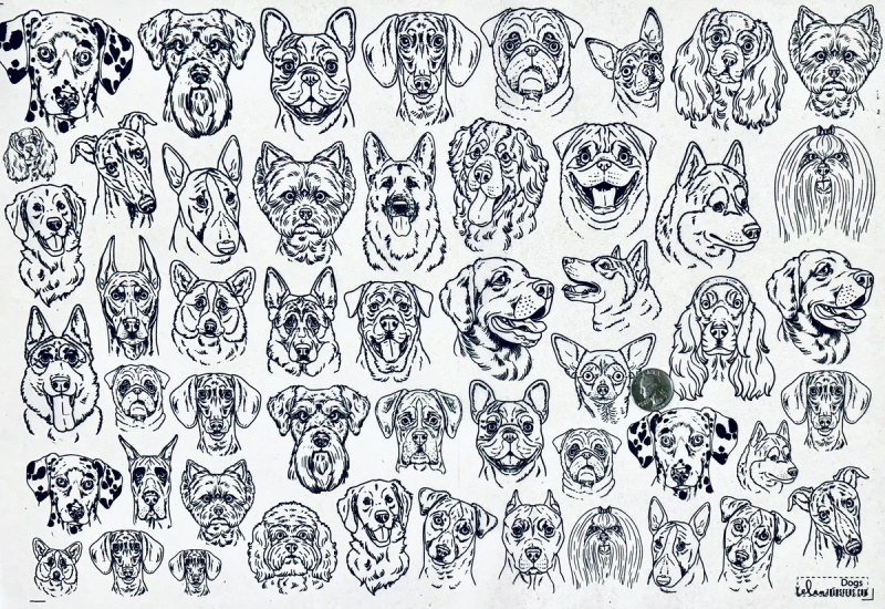 Dogs Underglaze Transfer Sheet Dogs Underglaze Transfer Sheet